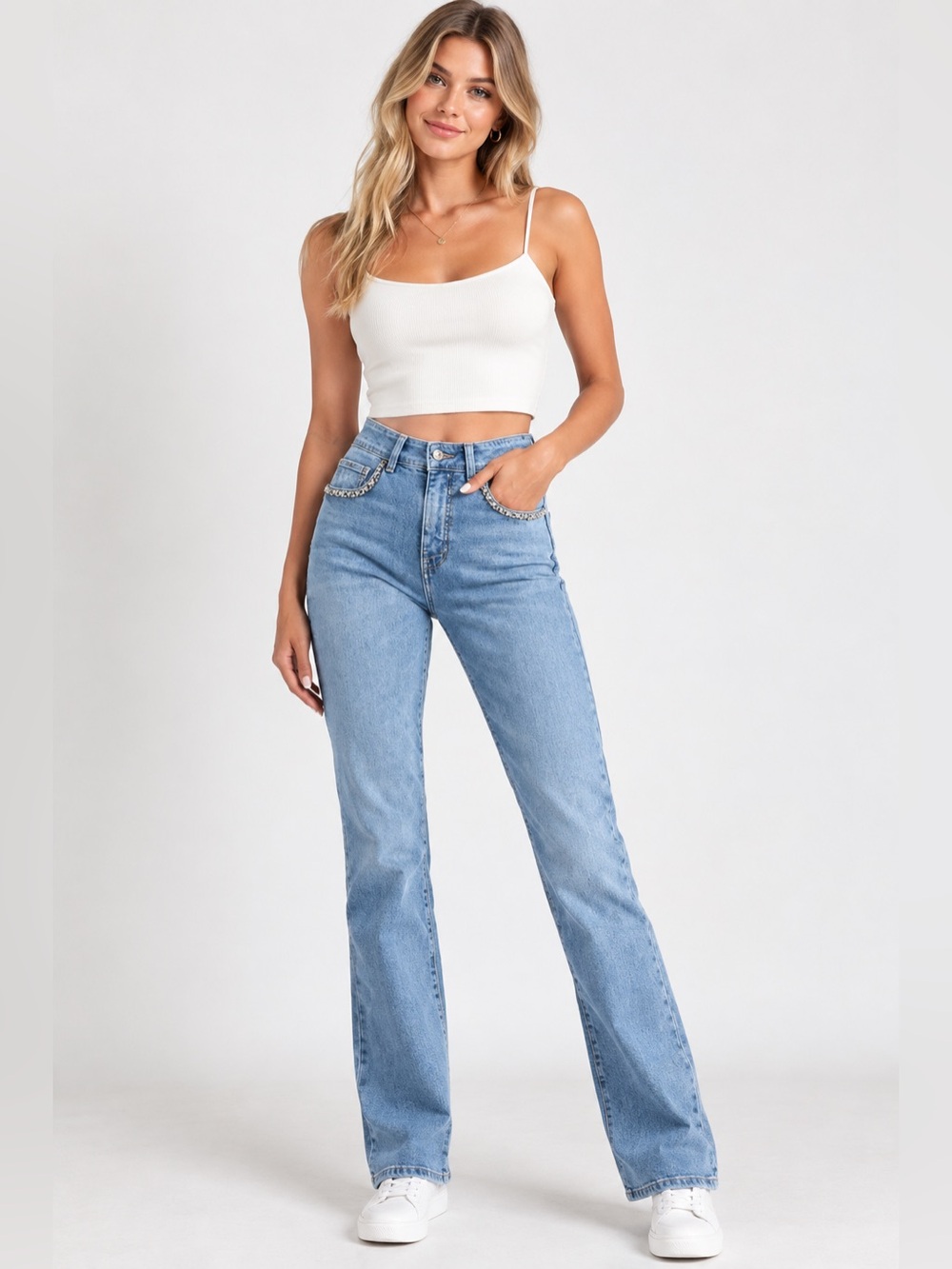 Guess Light Blue Straight Leg Jeans